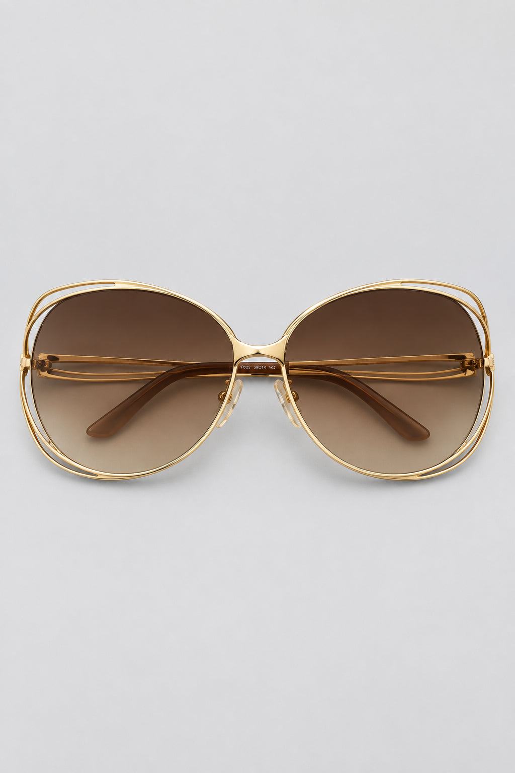 Roberto Cavalli Rosa 527S Oversized Gold Metal Brown Gradient 175mm with Box
