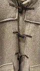 Size L Foster Men Brown Wool Duffle Coat Hooded Toggle Lined Long
