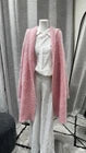 Scanlan Theodore Pink Mohair Knit V-Neck Open Front Long Sleeve Cardigan