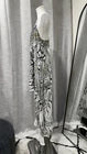 Camilla XS 100% Silk Animal Print Beaded Strappy V-Neck Midi Slip Dress