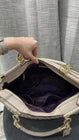 Coach Madison Caroline Pleated Leather Satchel in Soft Beige Color w Gold HW