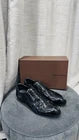 AU 10.5 Louis Vuitton Men’s Black Patent Leather Cap Toe Lace Up Oxford