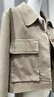 Size 42/Size M COS Beige Twill Cropped Button Front Jacket With Pockets