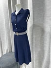 Size S Luisa Spagnoli Navy Knitted Dress With Belt