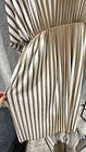 Size L BOSS Taupe/white Plisse Midi Dress