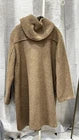 Size L Foster Men Brown Wool Duffle Coat Hooded Toggle Lined Long