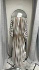 Size L BOSS Taupe/white Plisse Midi Dress
