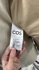 Size 42/Size M COS Beige Twill Cropped Button Front Jacket With Pockets