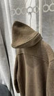 Size L Foster Men Brown Wool Duffle Coat Hooded Toggle Lined Long
