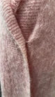 Scanlan Theodore Pink Mohair Knit V-Neck Open Front Long Sleeve Cardigan