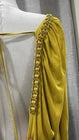 D&G Yellow Cropped Open Back Chain Accents Tie Scoop Neck Long Sleeve Top Size S