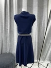Size S Luisa Spagnoli Navy Knitted Dress With Belt