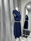 Size S Luisa Spagnoli Navy Knitted Dress With Belt