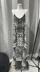Camilla XS 100% Silk Animal Print Beaded Strappy V-Neck Midi Slip Dress