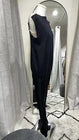 Size 10 Bottega Veneta Black Wool Knit Sleeveless Jumpsuit Boat Neck Adjustable Straps