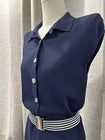 Size S Luisa Spagnoli Navy Knitted Dress With Belt