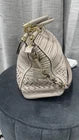 Coach Madison Caroline Pleated Leather Satchel in Soft Beige Color w Gold HW
