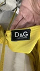 D&G Yellow Cropped Open Back Chain Accents Tie Scoop Neck Long Sleeve Top Size S
