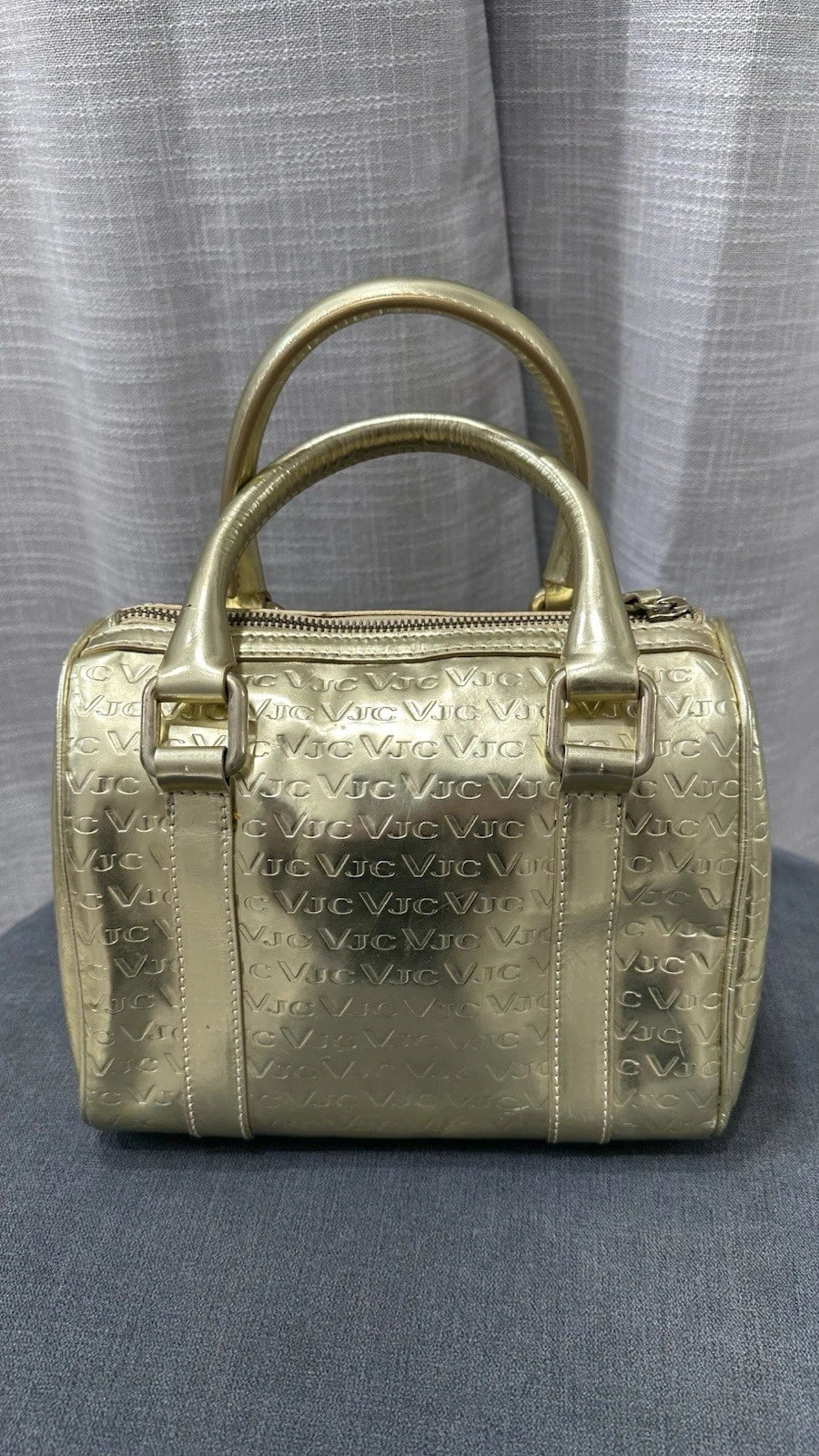 Versace Jeans Couture Embossed Metallic Boston Bag (Authenticated)